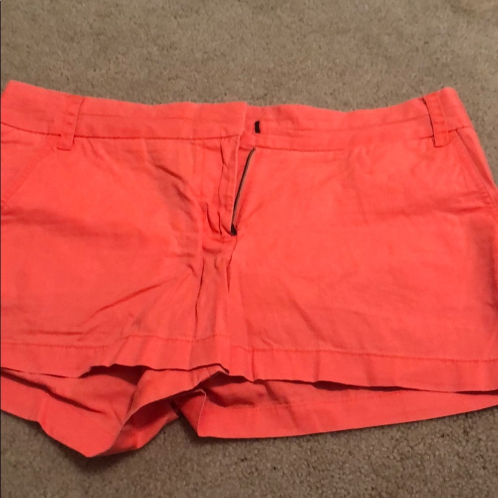 Orange/pink J. Crew chino shorts